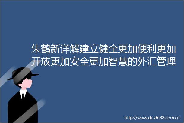 朱鹤新详解建立健全更加便利更加开放更加安全更加智慧的外汇管理体制机制