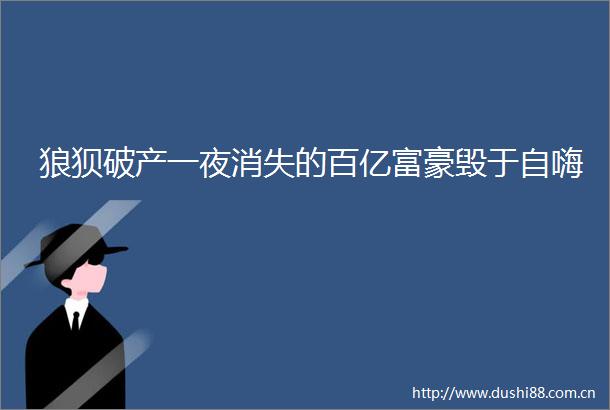狼狈破产一夜消失的百亿富豪毁于自嗨