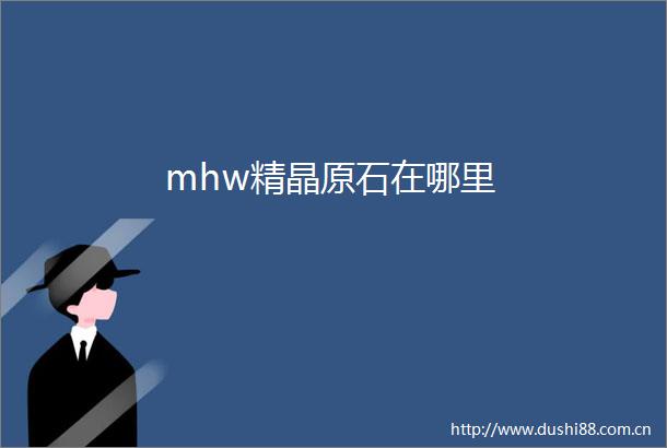 mhw精晶原石在哪里