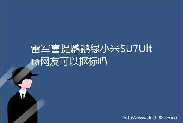 雷军喜提鹦鹉绿小米SU7Ultra网友可以抠标吗