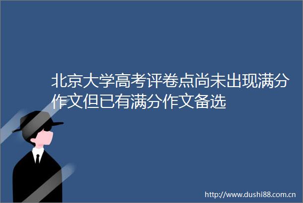 北京大学高考评卷点尚未出现满分作文但已有满分作文备选