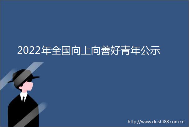 2022年全国向上向善好青年公示
