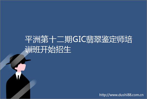 平洲第十二期GIC翡翠鉴定师培训班开始招生