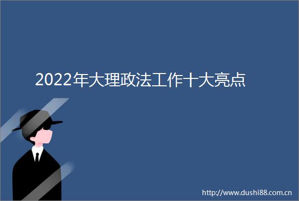2022年大理政法工作十大亮点