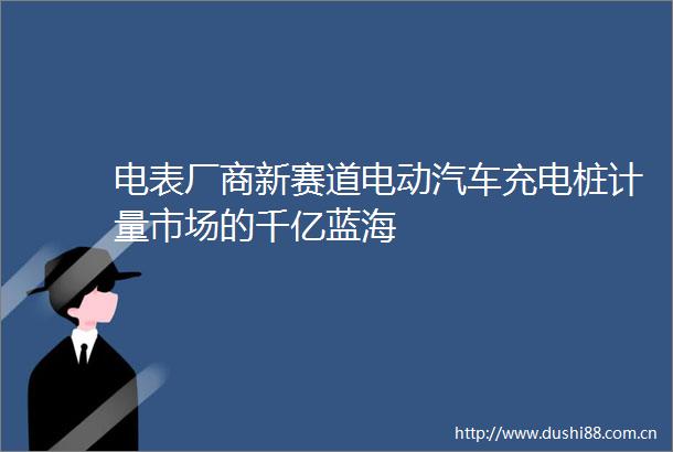 电表厂商新赛道电动汽车充电桩计量市场的千亿蓝海