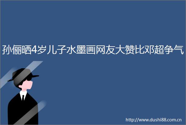 孙俪晒4岁儿子水墨画网友大赞比邓超争气