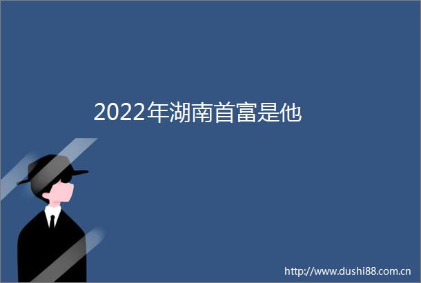 2022年湖南首富是他
