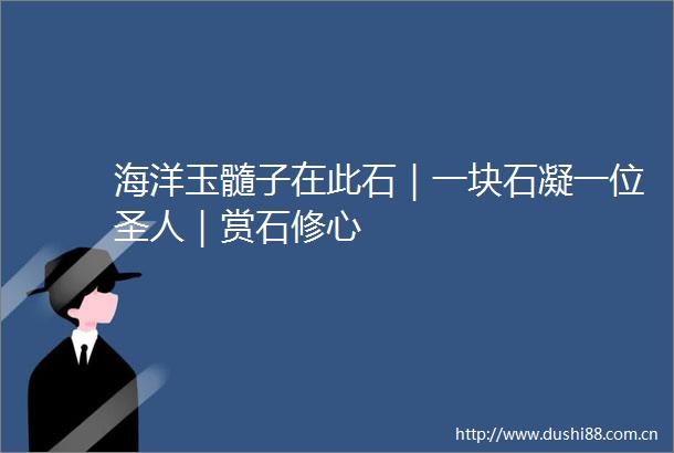 海洋玉髓子在此石｜一块石凝一位圣人｜赏石修心