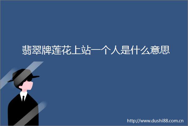 翡翠牌莲花上站一个人是什么意思