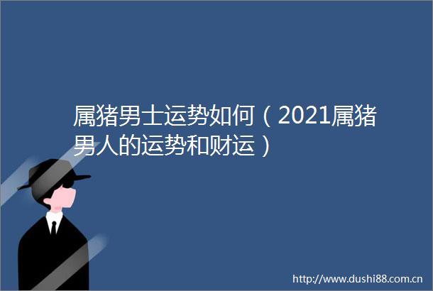 属猪男士运势如何（2021属猪男人的运势和财运）