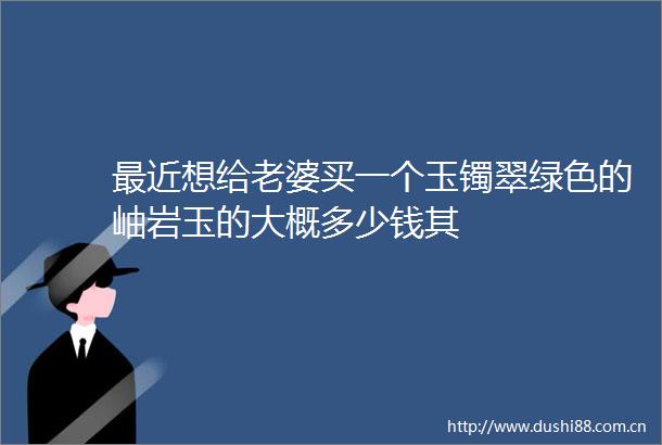 最近想给老婆买一个玉镯翠绿色的岫岩玉的大概多少钱其