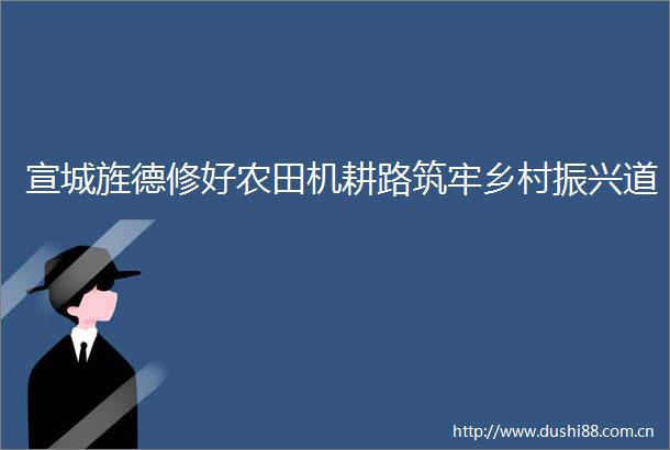 宣城旌德修好农田机耕路筑牢乡村振兴道