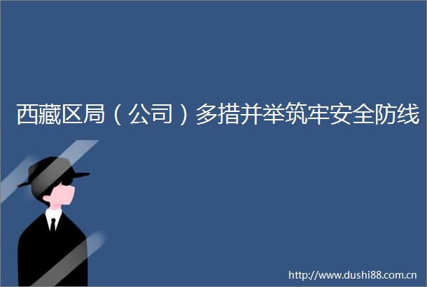 西藏区局（公司）多措并举筑牢安全防线