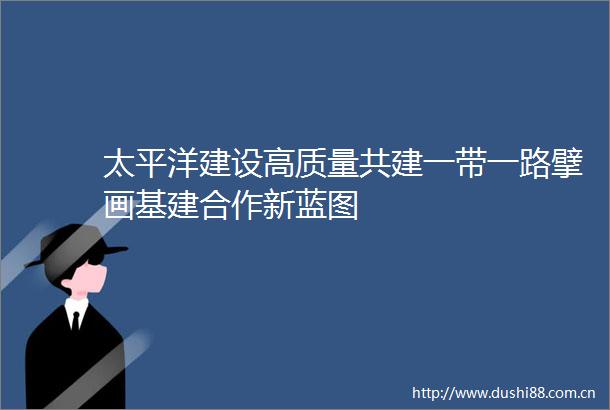 太平洋建设高质量共建一带一路擘画基建合作新蓝图