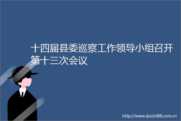 十四届县委巡察工作小组召开第十三次会议