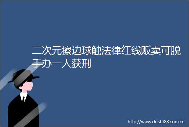 二次元擦边球触红线贩卖可脱手办一人获刑
