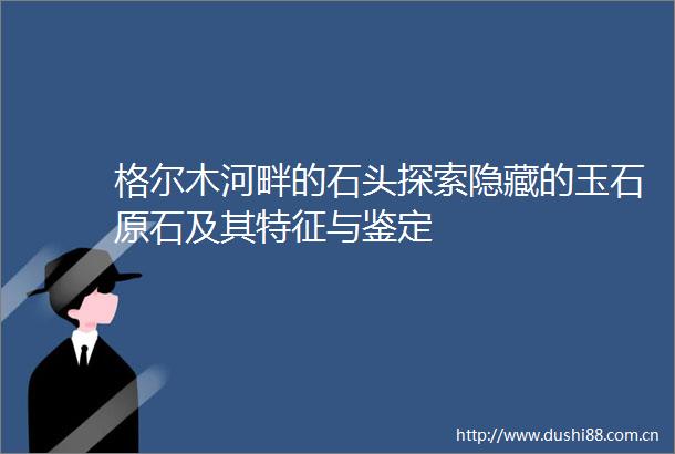 格尔木河畔的石头探索隐藏的玉石原石及其特征与鉴定