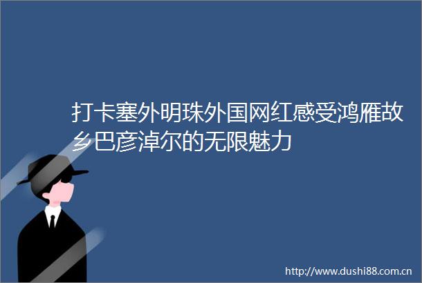 打卡塞外明珠外国网红感受鸿雁故乡巴彦淖尔的无限魅力