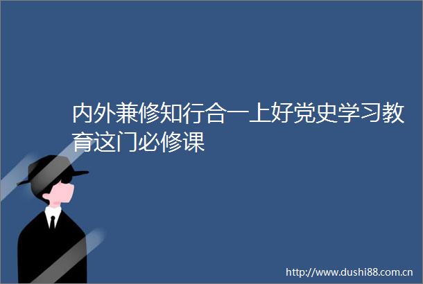 内外兼修知行合一上好党史学习教育这门必修课