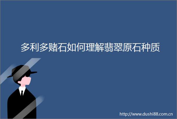 多利多赌石如何理解翡翠原石种质