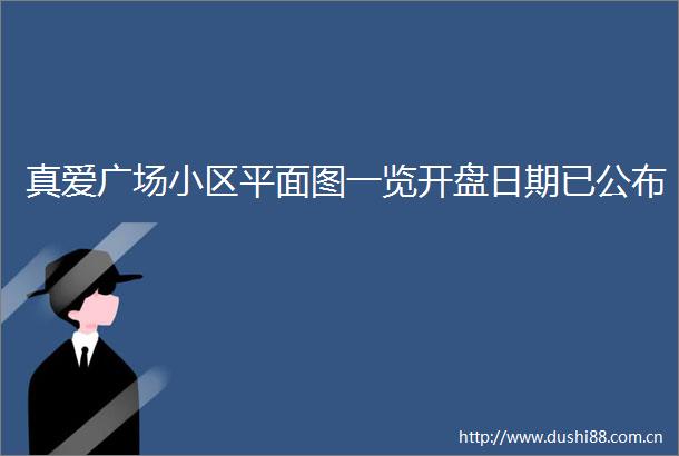 真爱广场小区平面图一览开盘日期已公布