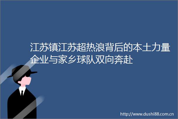 江苏镇江苏超热浪背后的本土力量企业与家乡球队双向奔赴