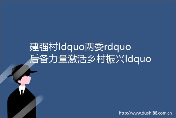 建强村ldquo两委rdquo后备力量激活乡村振兴ldquo新引擎rdquo