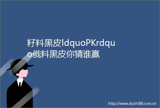 籽料黑皮ldquoPKrdquo俄料黑皮你猜谁赢