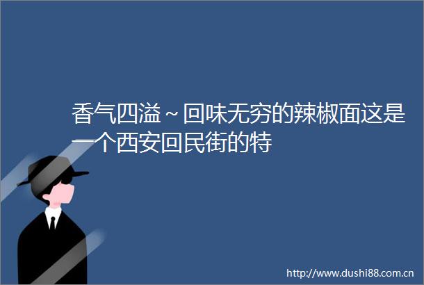 香气四溢～回味无穷的辣椒面这是一个西安回民街的特