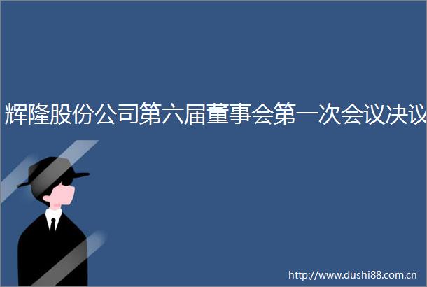 辉隆股份公司第六届董事会第一次会议决议