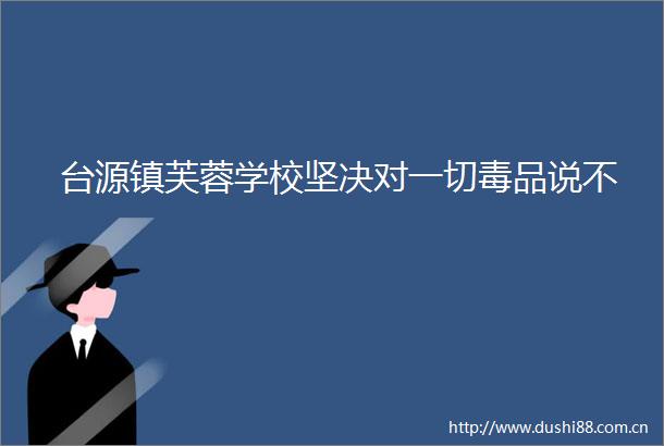 台源镇芙蓉学校坚决对一切毒品说不