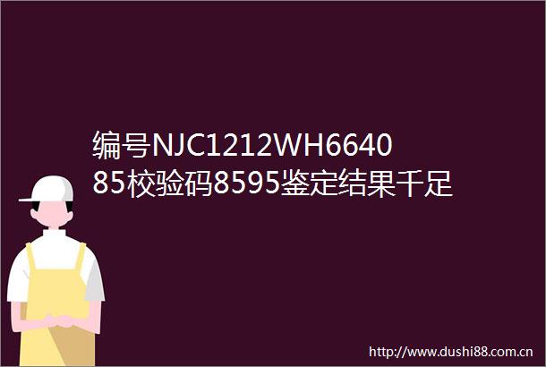 编号NJC1212WH664085校验码8595鉴定结果千足金和