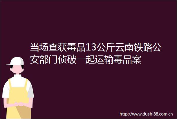 当场查获毒品13公斤云南铁路部门侦破一起运输毒品案