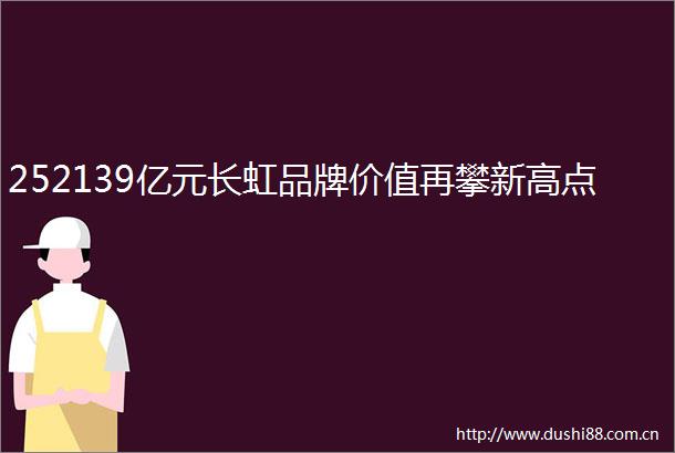 252139亿元长虹品牌价值再攀新高点
