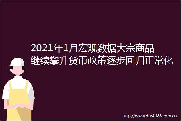 2021年1月宏观数据大宗商品继续攀升货币政策逐步回归正常化