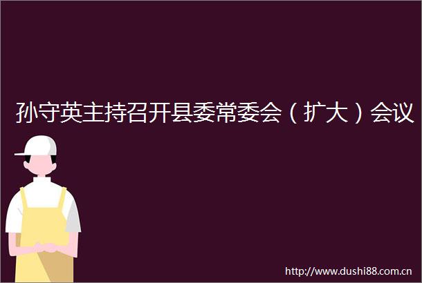 孙守英主持召开县委常委会（扩大）会议