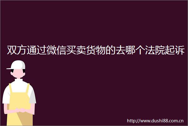 双方通过微信买卖货物的去哪个起诉
