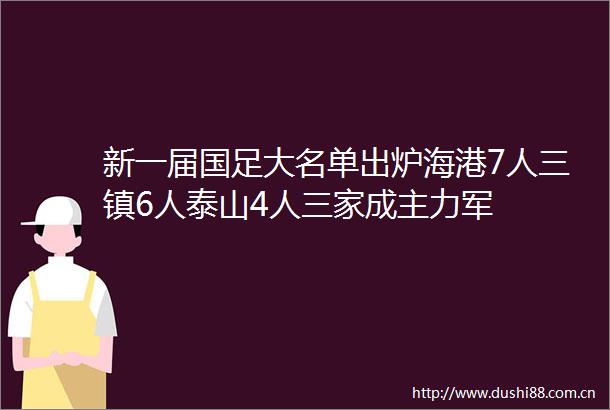 新一届国足大名单出炉海港7人三镇6人泰山4人三家成主力军