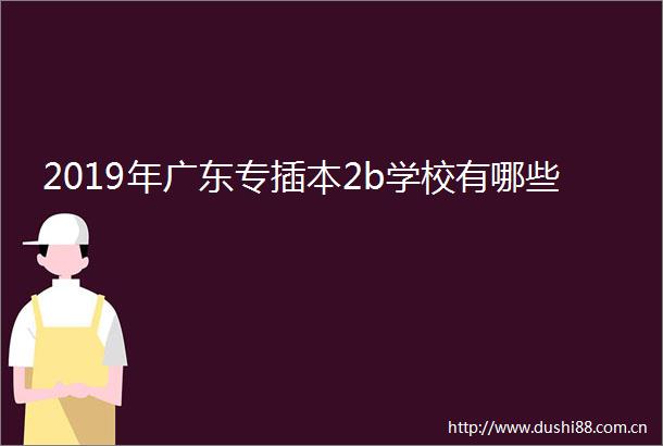 2019年广东专插本2b学校有哪些
