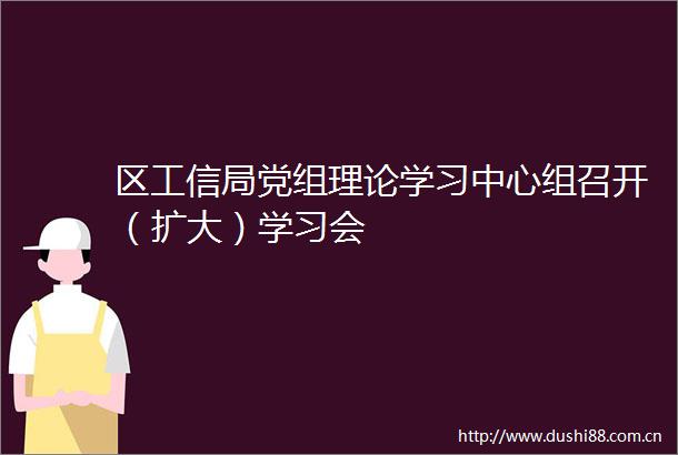 区工信局党组理论学习中心组召开（扩大）学习会