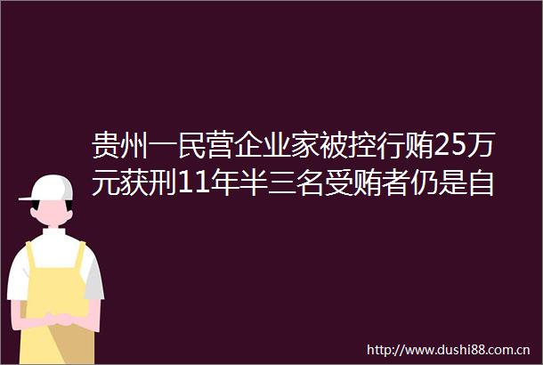 贵州一民营企业家被控25万元获刑11年半三名者仍是自由身
