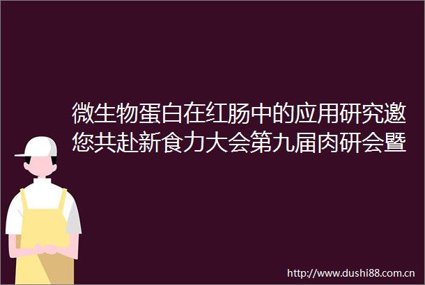 微生物蛋白在红肠中的应用研究邀您共赴新食力大会第九届肉研会暨第七届菜肴会暨第六届水产会