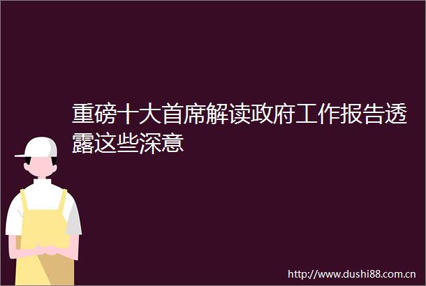 重磅十大首席解读工作报告透露这些深意