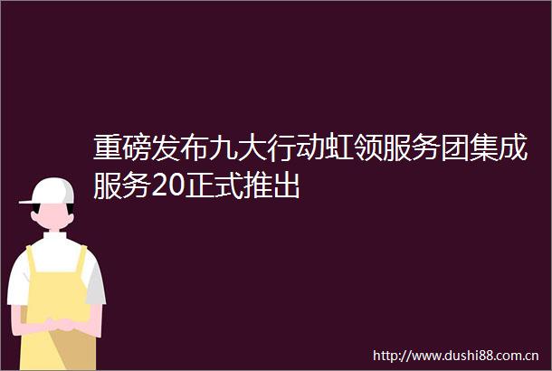 重磅发布九大行动虹领服务团集成服务20正式推出