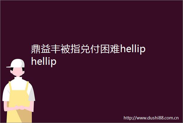 鼎益丰被指兑付困难helliphellip