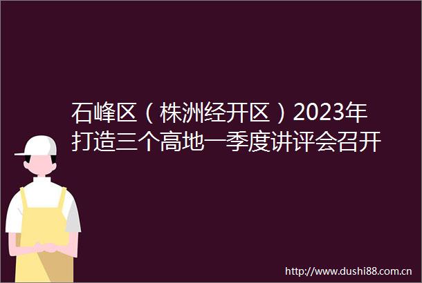 石峰区（株洲经开区）2023年打造三个高地一季度讲评会召开