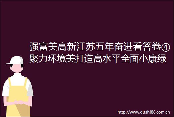 强富美高新江苏五年奋进看答卷④聚力环境美打造高水平全面小康绿色标注