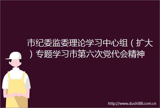 市纪委监委理论学习中心组（扩大）专题学习市第六次党代会精神