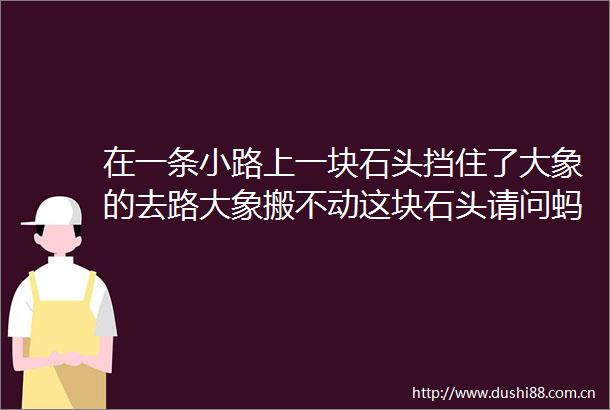 在一条小路上一块石头挡住了大象的去路大象搬不动这块石头请问蚂