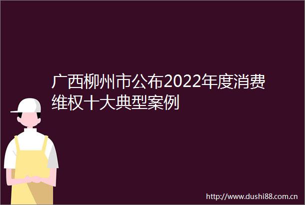 广西柳州市公布2022年度消费维权十大典型案例